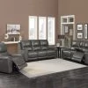 RusticHome-Furniture Leather Laurel Gray Power Reclining Set 1 RusticHome-Furniture Leather Laurel Gray Power Reclining Set