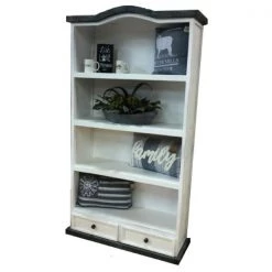 Rustic Furniture Depot Slate 2 Drawer Bookcase