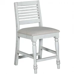 RusticHome-Furniture Stone Barstool White
