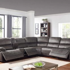 RusticHome-Furniture Plaza Power Sectional Upholstered Sofa Sets