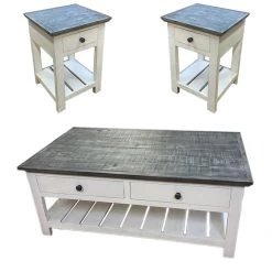 Rustic Furniture Depot Slate Canyon Coffee Table Set Coffee Table Sets