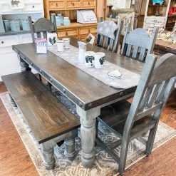 Rustic Furniture Depot Weathered Farmhouse Table Set Dining Room Sets