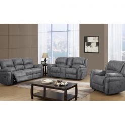 RusticHome-Furniture Charcoal Sofa Set