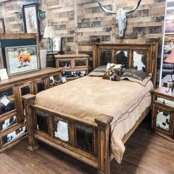 Rustic Furniture Depot Cowhide Bedroom Set Bedroom Sets