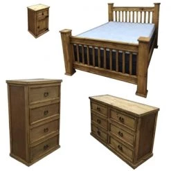 Rustic Furniture Depot Medium Lodge Bedroom Set Bedroom Sets