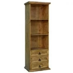 Rustic Accessories Skinny 3 Drawer Bookcase
