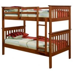 RusticHome-Furniture Kids Bedroom Furniture Light Mission Twin/Twin Bunkbed