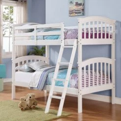 RusticHome-Furniture White Mission Twin/Twin Bunkbed