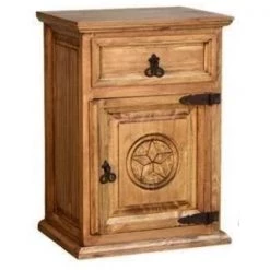 Rustic Accessories Nightstands Star 1 Door Tall Nightstand