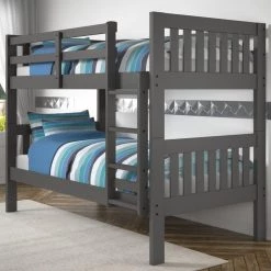 RusticHome-Furniture Mission Grey Twin/Twin Bunkbeds